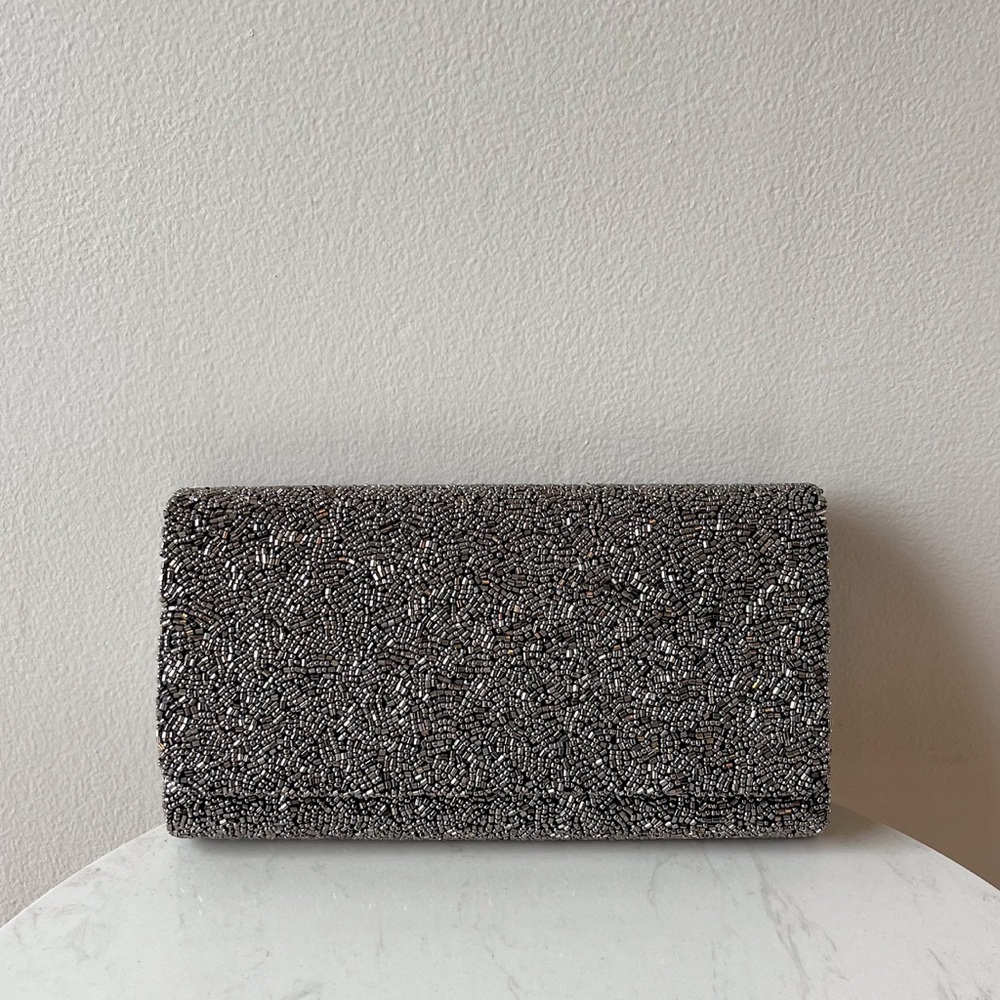 Embellished Silver Evening Clutch